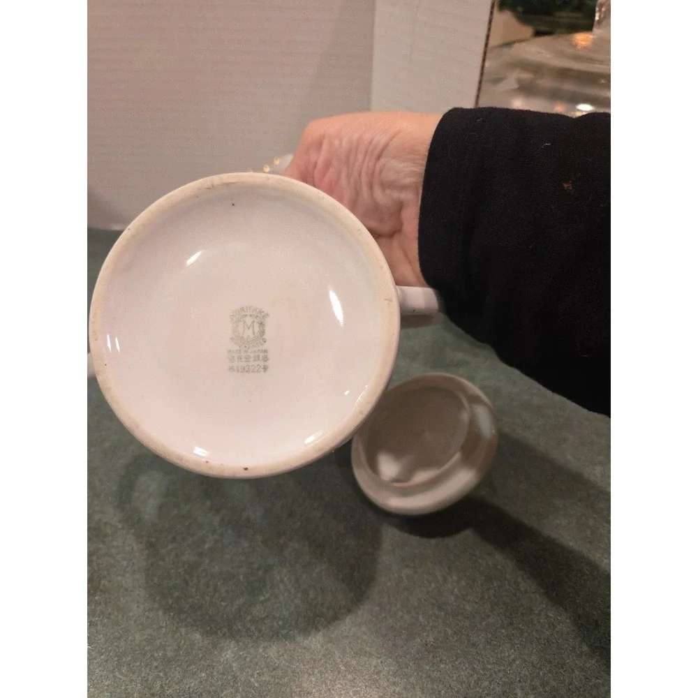 Vintage Noritake AZALEA Sugar Bowl w/ Lid & Creamer Hand Painted Pink Flowers